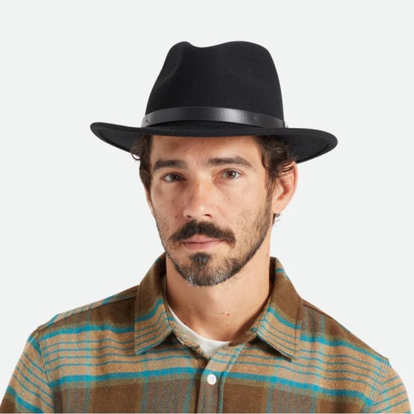 NWT - Brixton Adult Messer Fedora 100% Wool Felt Hat - Size L - Picture 2 of 13